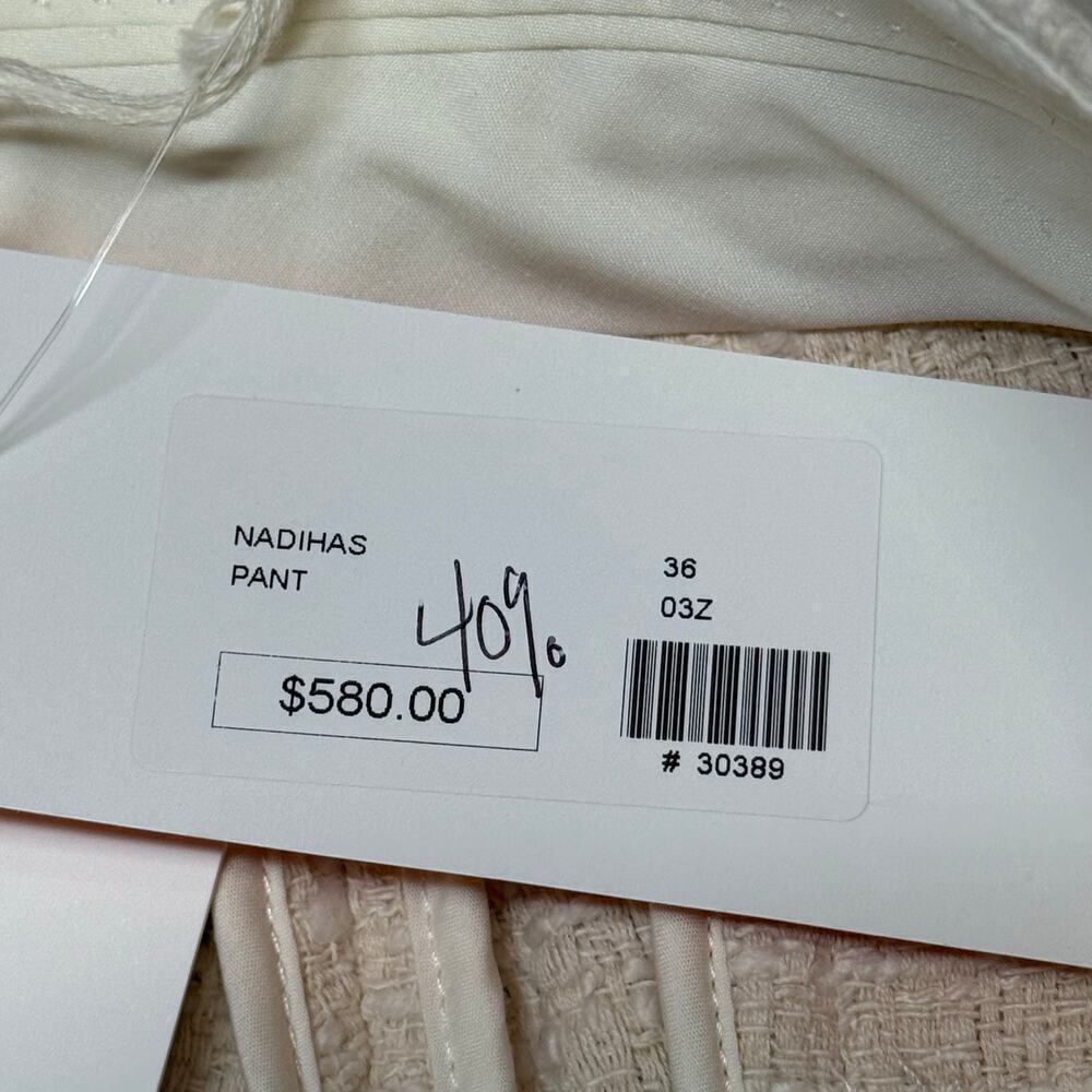 BY MALENE BIRGER Ivory Nadihas Bouclé Crop Trousers Size 6 / 27" NWT - Picture 16 of 16